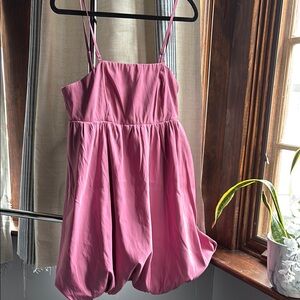 Pink Bubble Hem Jumpsuit with Empire Waist